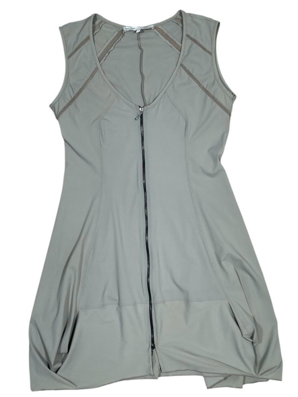 Front Full Zipper Mini Dress